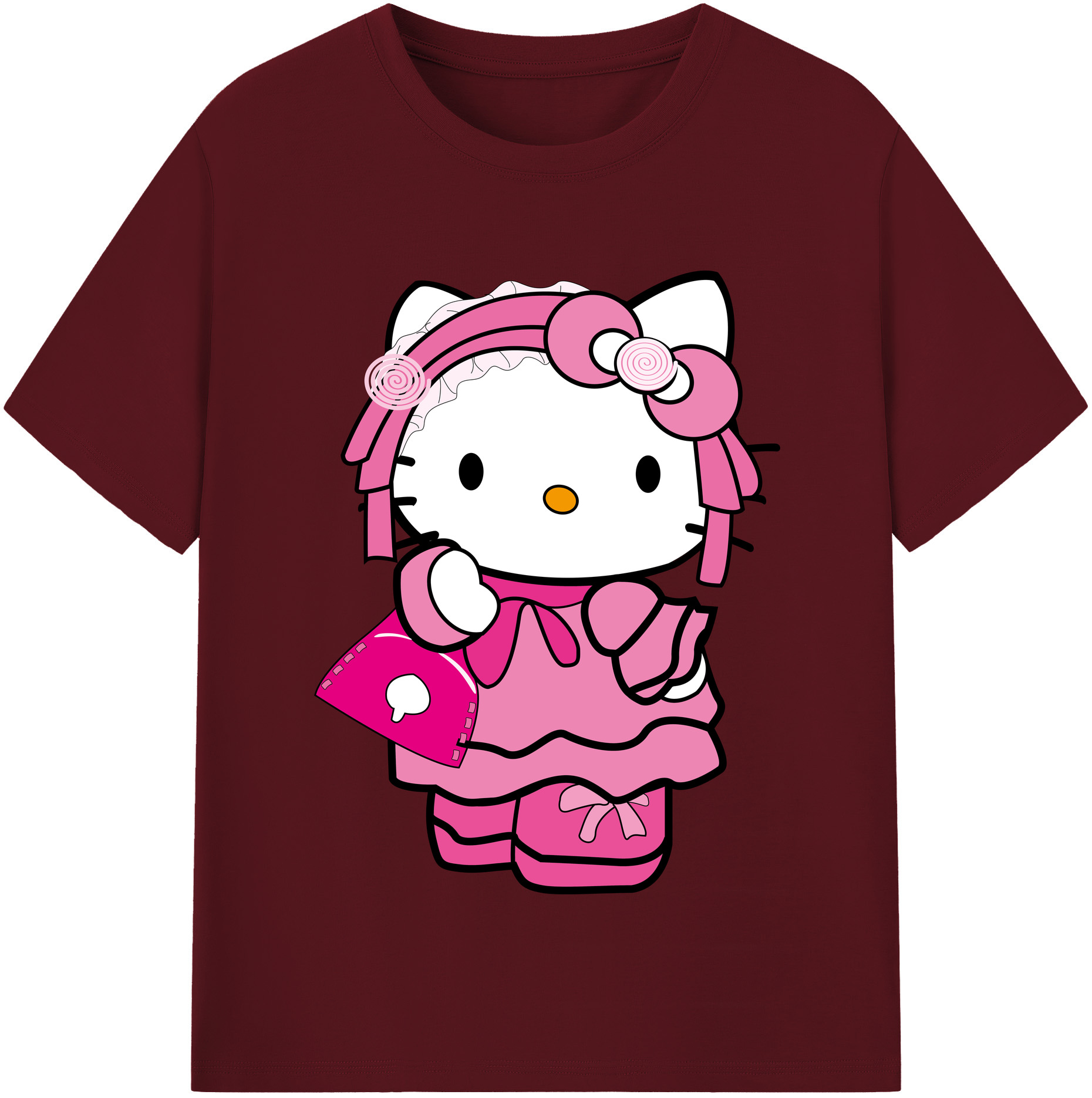 （画像用） Hello Kitty ハローキティ 綿100％半袖Tシャツ（フロントプリント）